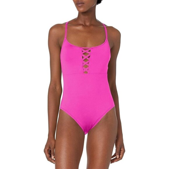EUC La Blanca Women's Standard Island Goddess Strappy Convertible One Piece Swim - Picture 1 of 10